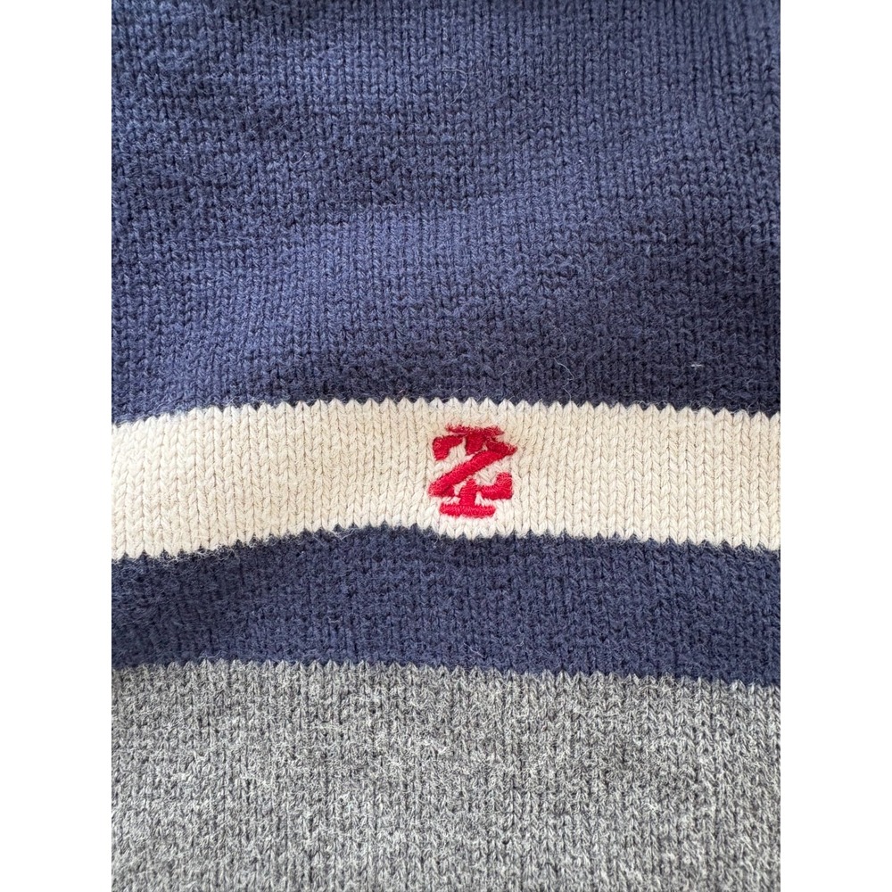 IZOD‎ Sweater Pullover 1/4 Zip Boys XS (4/5) Blue Gray Red White Logo Preppy - Picture 7 of 7